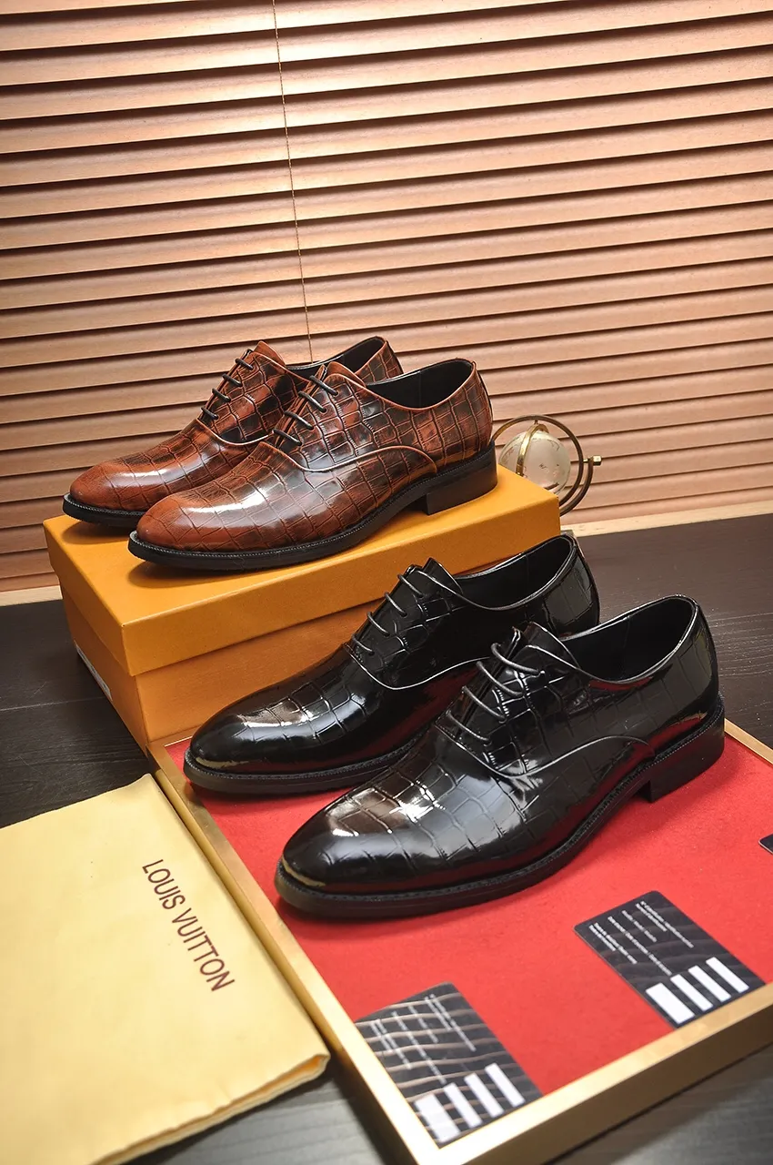 Men's shoes💰460💶【LOUIS VUITTON】(sheepskin lining) new cowhide LV formal shoes🎩🎩❗️🆘made one to one at the counter🎩original quality, imported cowhide upper➕full sheepskin lining➕original rubber outsole, {high quality visible}👣Size: 38-45 (45 custom-made)